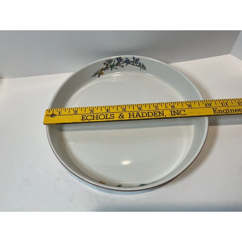Woodhill Fine Bakeware‎ Round Floral Serving Pie Plate Dish Microwave Oven Safe